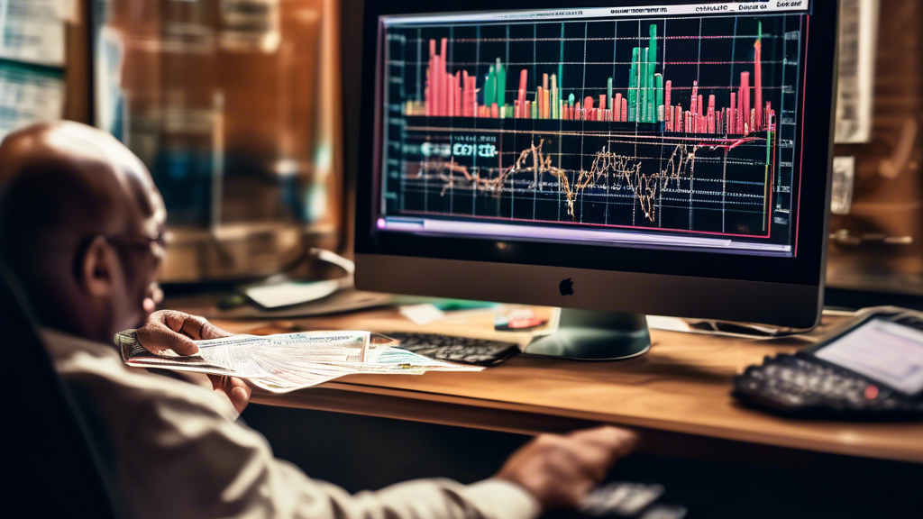 Photograph of a lottery ticket on a computer screen with graphs and financial charts in the background, representing effective financial management after w